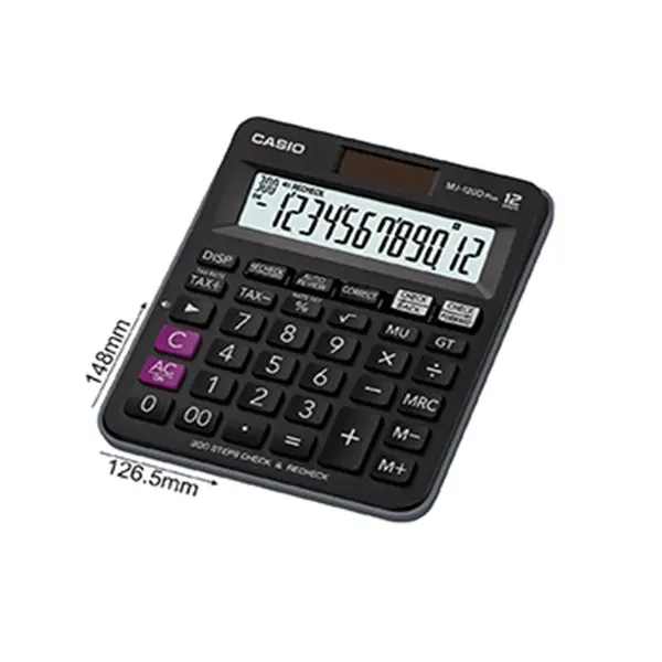 Casio MJ-120D Plus-BK Check & Recheck Mini Desk Type Basic Calculator – View 2