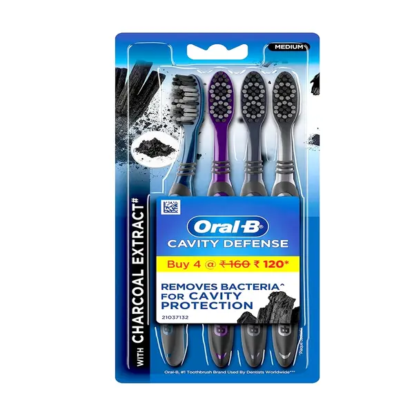 Oral B Cavity Defense 123 Soft Black Toothbrush (Pack of 4) – View 1