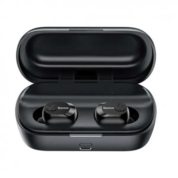 Baseus W01 Encok TWS True Bluetooth Dual Earbuds – Color: Black – View 1