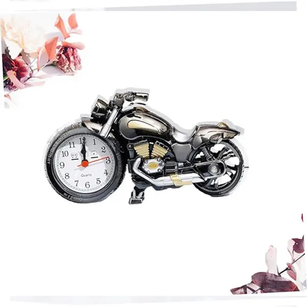 ARTISANS ALLEY Mini Motorcycle Bike Alarm Desk Shelf Table Clock – Color: Black – View 3
