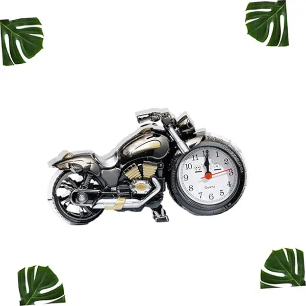 ARTISANS ALLEY Mini Motorcycle Bike Alarm Desk Shelf Table Clock – Color: Black – View 4