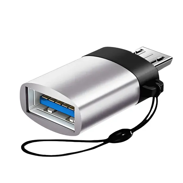 GEEOO GB6 Micro to USB High-Speed Data Transfer OTG Converter – Color: Gray – View 2
