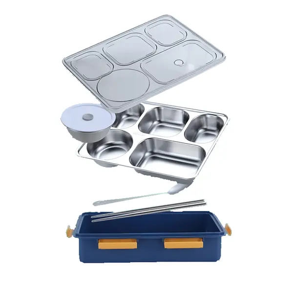 Puram 5-Compartment Stainless Steel Lunch Box – View 3