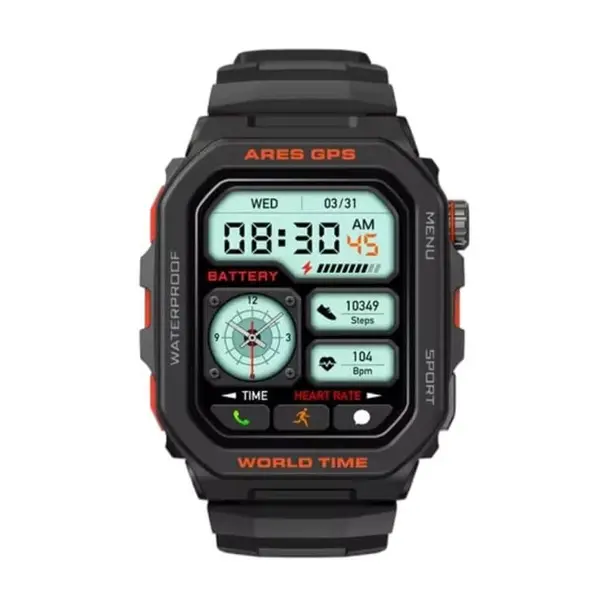 Zeblaze Ares GPS HD Color Display Smartwatch  – Color: Black – View 2