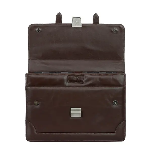 Mens Messenger Bag 15.6 Inch Waterproof Leather Office Work Bag – Color: Brown – View 3