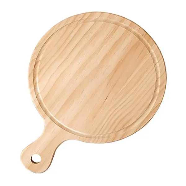 05pic Simple Style Wooden Round Shaped Pizza Tray – View 3