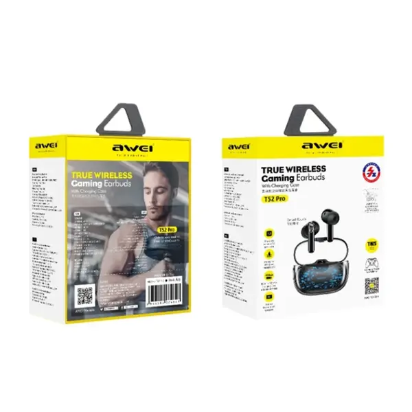 Awei T52 Pro TWS Bluetooth Gaming Earbuds – View 2