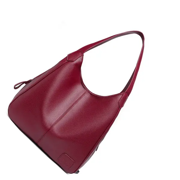 Trendy Solid Color PU Leather Crossbody Shoulder Bag – Color: Red – View 2