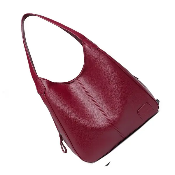 Trendy Solid Color PU Leather Crossbody Shoulder Bag – Color: Red – View 3