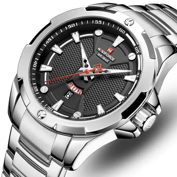 Naviforce NF9161 Luxury Stainless Steel Quartz Casual Fashion Men's Watch – Dial Color: Gold, Strap Color: Gold  – View 2
