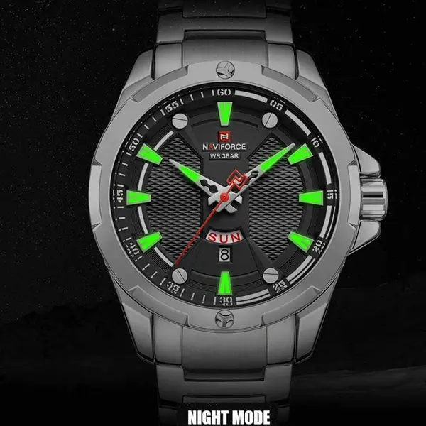 Naviforce NF9161 Luxury Stainless Steel Quartz Casual Fashion Men's Watch – Dial Color: Gold, Strap Color: Gold  – View 4