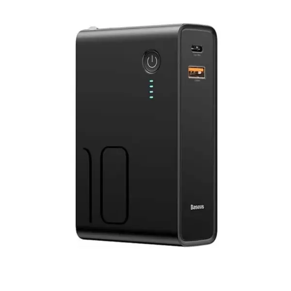 Baseus 10000mAh 2in1 Power Station 10w Travel Charger and Power bank – Color: Black – View 1