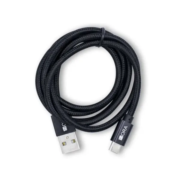 1HORA Durable 1m USB-A to USB-C Cable by 2.1A High-Speed Charging – Color: Black – View 3