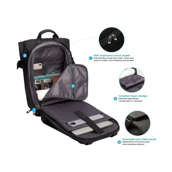 BANGE BG-7700 Large Capacity Mens Casual Double-Shoulder Backpack – View 3