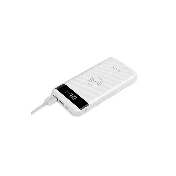 HOCO J11 Digital Display Wireless Charging 10000mAh Power Bank – Color: White – View 3