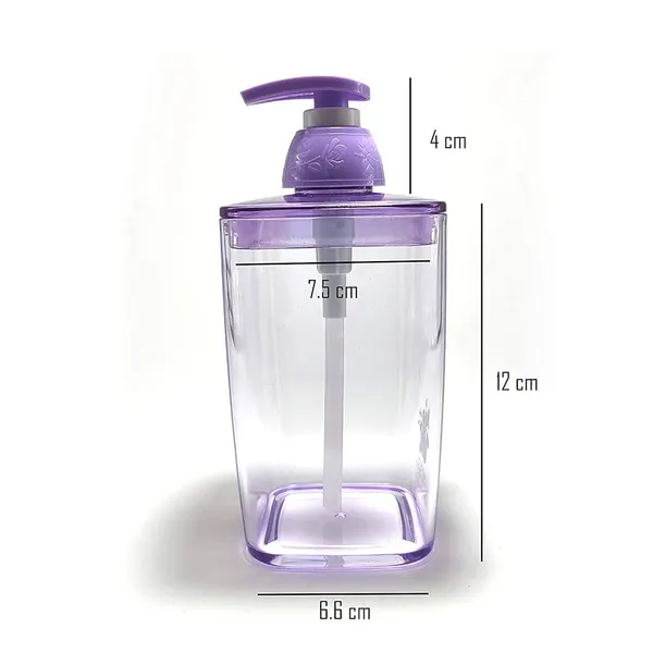 1 pc Acrylic Liquid Soap and Shampoo Dispenser Transparent – Color: Purple – View 3
