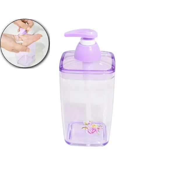 1 pc Acrylic Liquid Soap and Shampoo Dispenser Transparent – Color: Purple – View 1