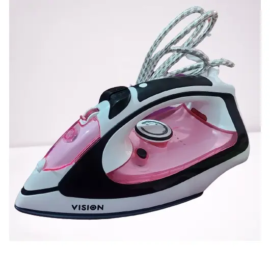 VISION YPF-6138 Shock and Burn Proof Electric Steam Iron – Color: Pink – View 1