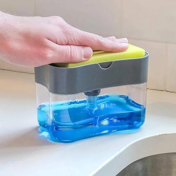 Kitchen Pump Sponge Caddy Holder Creative Hand Press Kitchen Liquid Dish Soap Dispenser – View 2