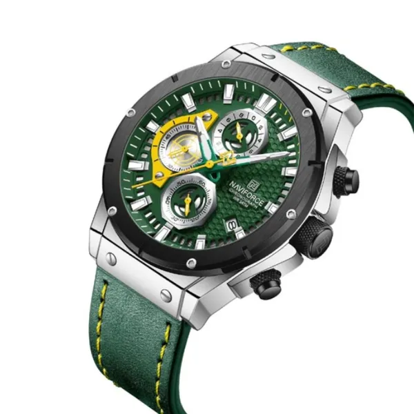 Naviforce 8027 Novicius Chronograph Edition Men's Watch – Dial Color: Green, Strap Color: Green  – View 2