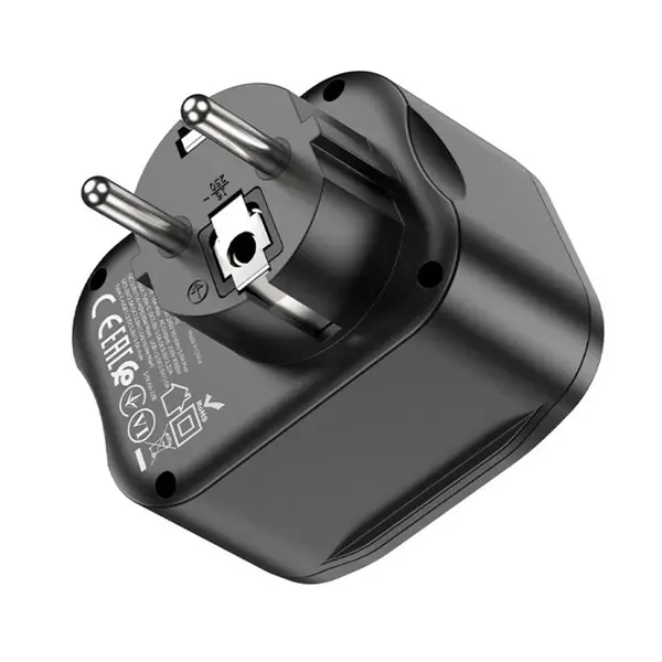 Hoco NS3 18W Multifunctional Socket Adapter with Dual USB Ports – View 1