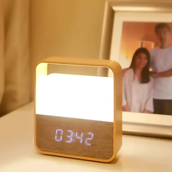 JTKDL Table Lamp Creative Energy Saving Alarm Clock Night Light – View 3