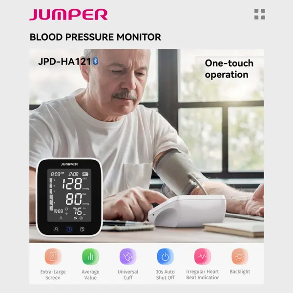 Jumper JPD-HA121 Portable Dual User Mode Blood Pressure Monitor with Bluetooth – View 4