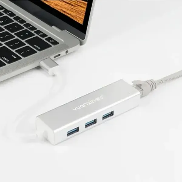 Yuanxin X-3561 USB to Tri USB & LAN Multi-Interface HUB – View 3