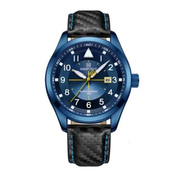 NaviForce NF8022 Fashion Sports Men's Watch – Dial Color: Blue, Strap Color: Black – View 1