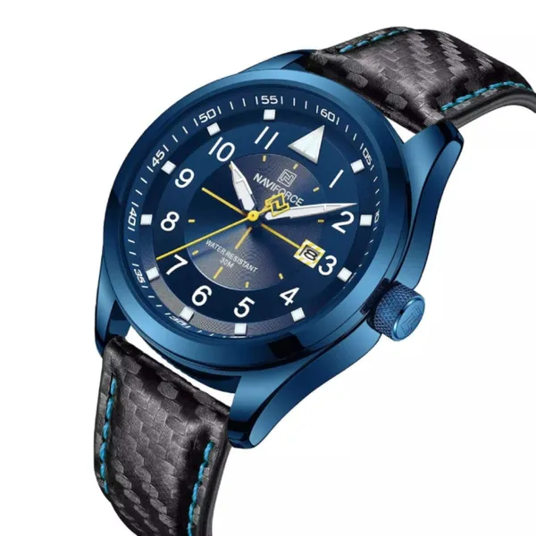 NaviForce NF8022 Fashion Sports Men's Watch – Dial Color: Blue, Strap Color: Black – View 2