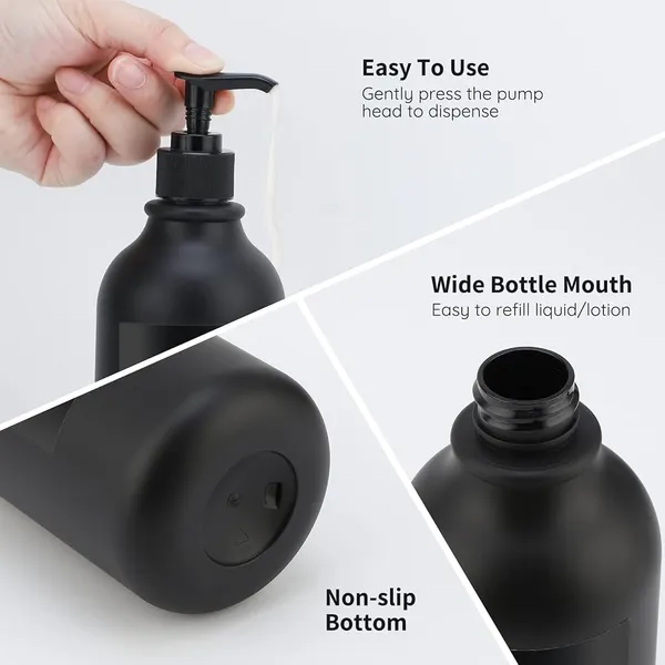 Matte Black 300ML Liquid Soap Dispenser Refillable Shampoo Conditioner – View 3