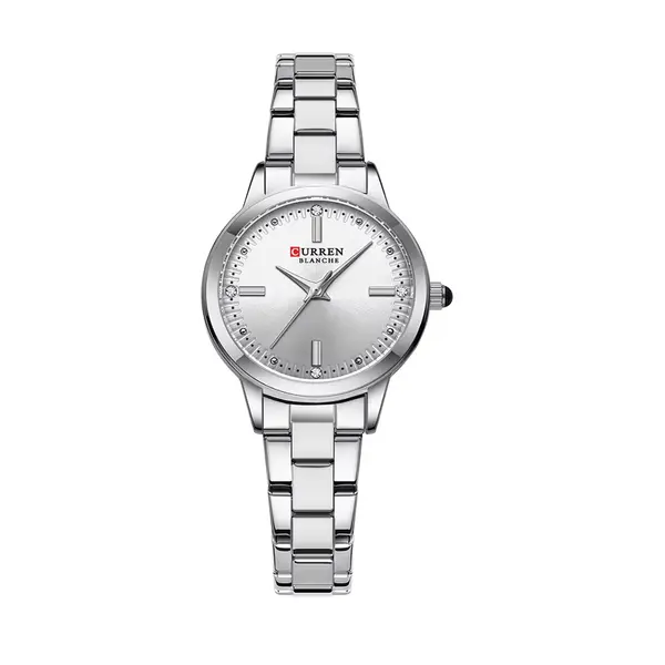 CURREN 9094 Latest Elegant Stainless Steel Classic Women Quartz Watch – Dial Color: Silver, Strap Color: Silver – View 1