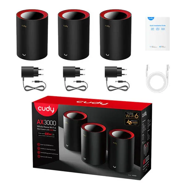 Cudy M3000 AX3000 2.5G Dual Band Wi-Fi 6 Mesh Router (3 Pack) – View 3
