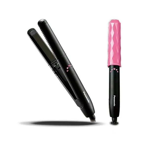 Panasonic EH-HV11 Compact Ceramic Plate Hair Straightener and Curler – Color: Black – View 1