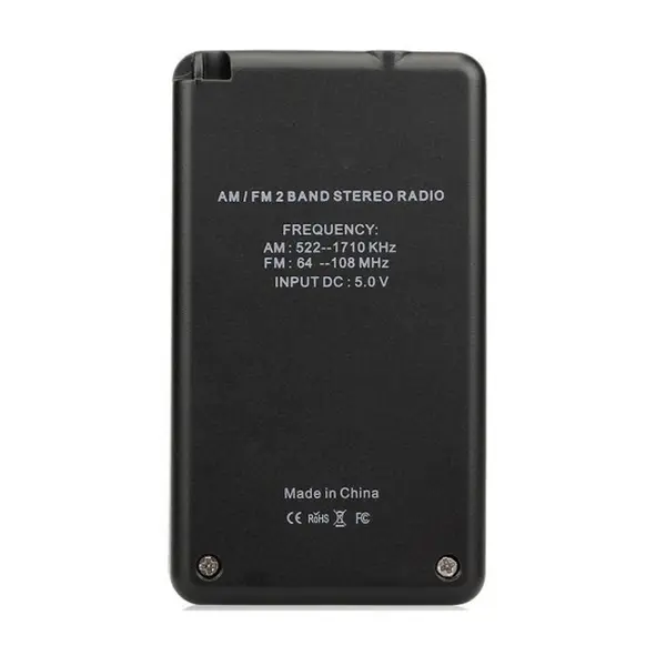HanrongDa HRD103 Rechargeable Pocket 2-Band Stereo AM/FM Radio – View 2