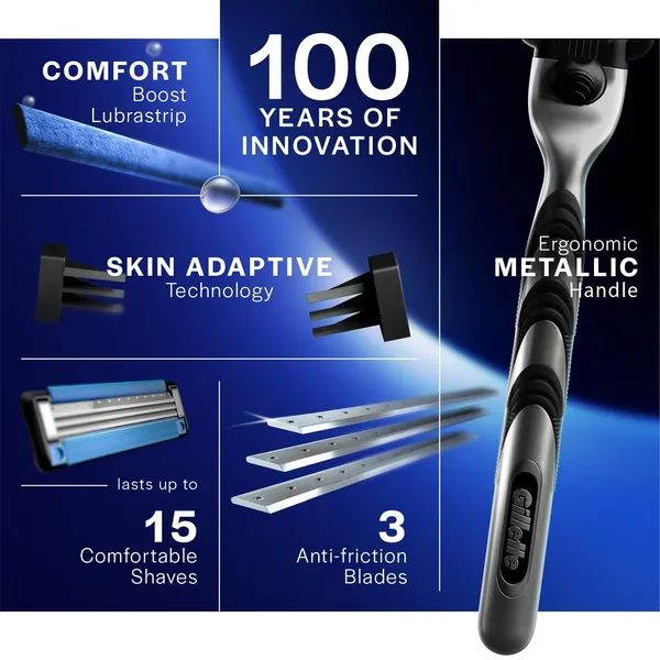 Gillette Mach3 New 3 Stronger Steel Blade Shaving Razor - 1 Count – View 4