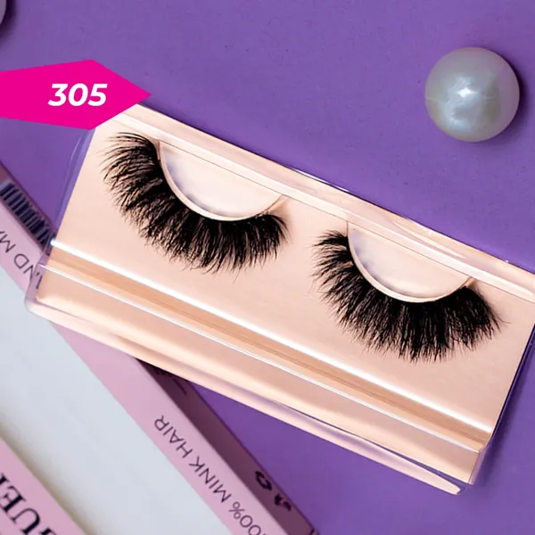 Guerniss 3D 100% mink hair 302 Vegan Durable Eyelashes – View 4