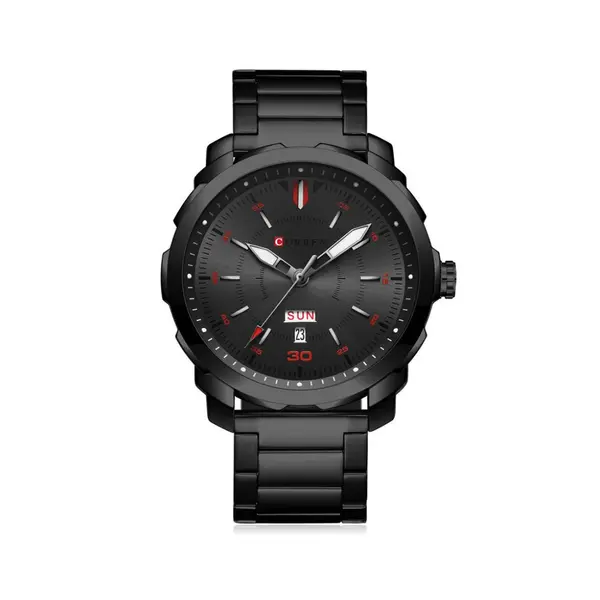 Curren 8266 Luxury Stainless Steel Quartz Fashion Men's Watch – Dial Color: Black, Strap Color: Black – View 1