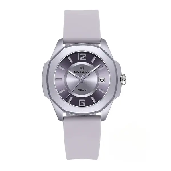 NAVIFORCE NF7107 5ATM Waterproof Stylish Women’s Luminous Sports Watch – Dial Color: Silver, Strap Color: Silver – View 1