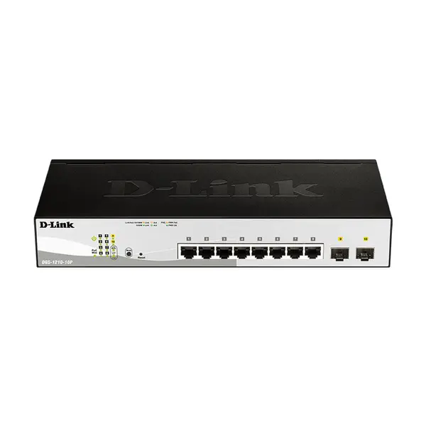 D-Link DGS-1210-10-Port Smart Managed Gigabit PoE Switch – View 1