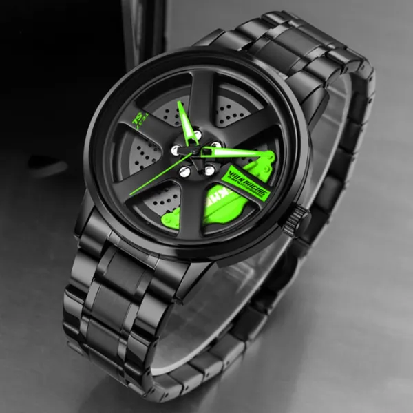 SKMEI 1787 Wheels Rolling Creative Men's Watch – Dial Color: Green, Strap Color: Black – View 3
