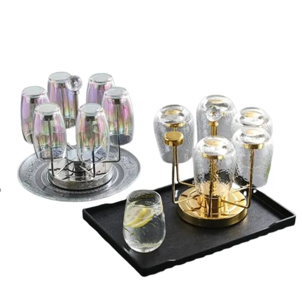 Stainless Steel 6 Cup Drying Rack Drinking Glass Drainer Stand – View 3