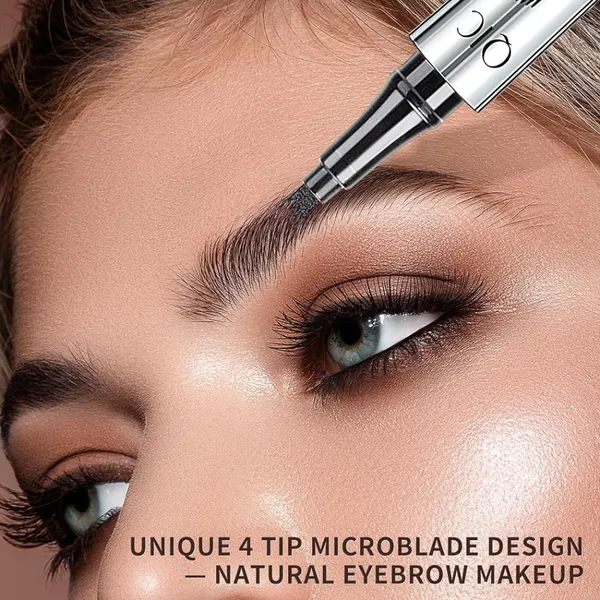 QIC Eyebrow Pencil with 4 Tip Microblade Eyebrow Pen Light Brown – View 3