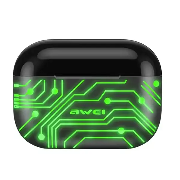 Awei T29 Pro RGB Gaming Control Bluetooth Touch Earbuds – Color: Green – View 2