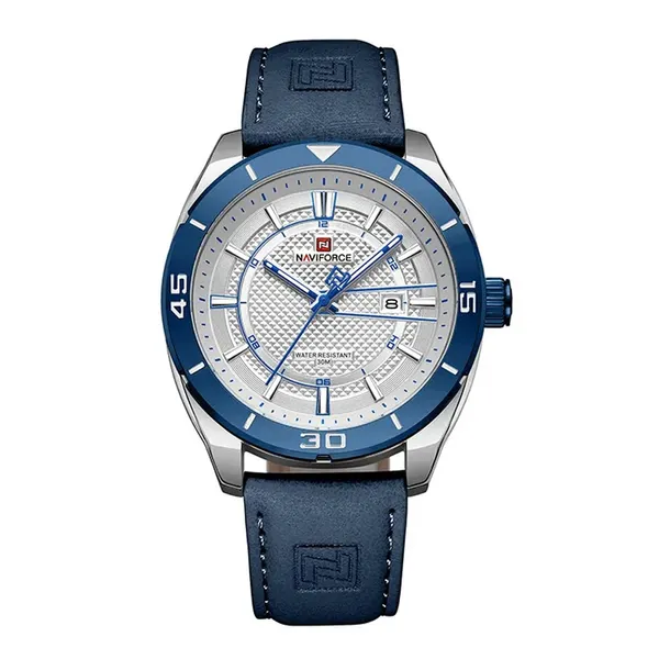 NAVIFORCE NF9209 Military Sports Luminous Men’s Watch – Dial Color: White, Strap Color: Blue – View 1