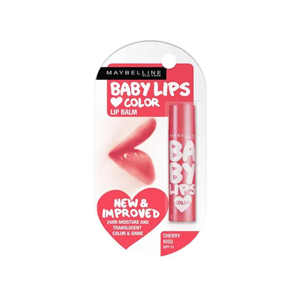Maybelline New York Baby Lips Pink Cherry Color Lip Balm Kiss SPF 11 – View 1