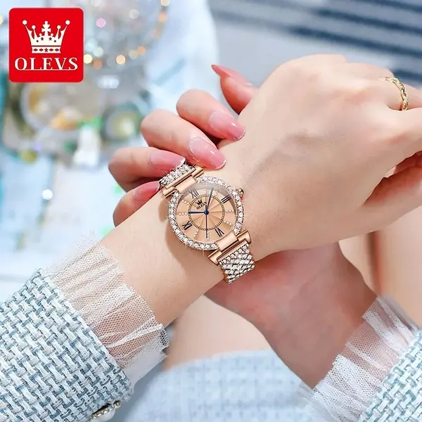 Olevs 9942 stainless steel bracelet quartz watch for women – View 4