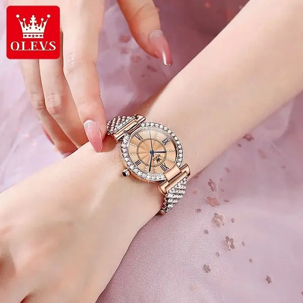 Olevs 9942 stainless steel bracelet quartz watch for women – View 5