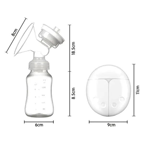 Double Pump Electric Portable Manual Breast Pump with 2 Bottles – View 4