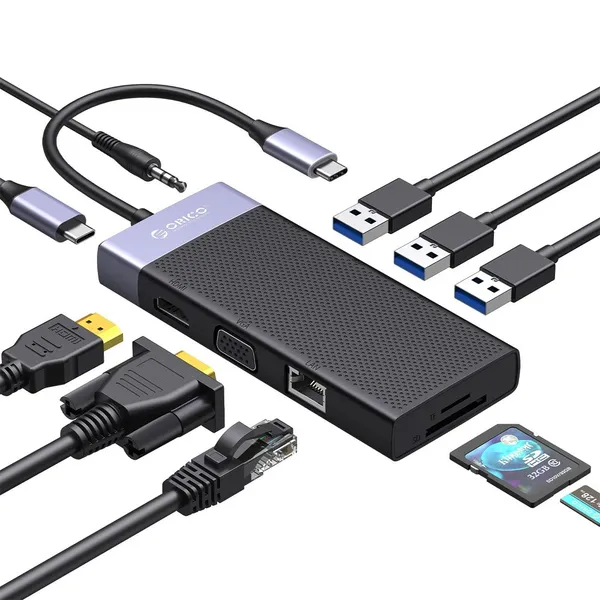 ORICO MDK-10P Type-C 10-in-1 Multifunctional Docking Station – View 3